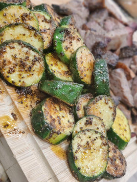 Shake to Elevate roasted vegetables receive bright, savory lift.