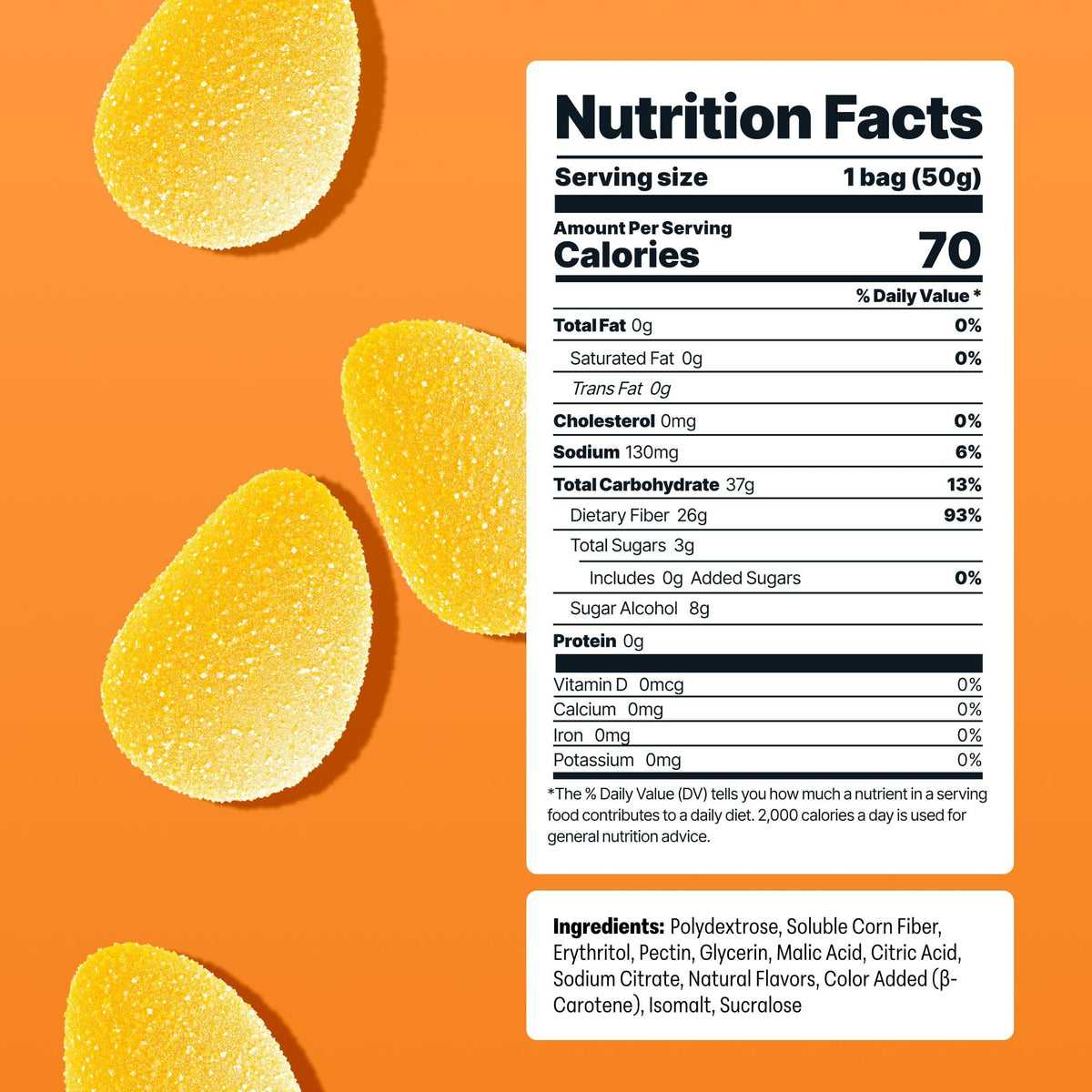 Shameless Sour Mango Madness keto-friendly gummies with 3g net carbs.