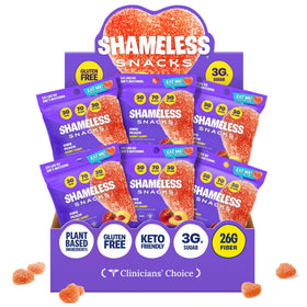 Shameless OMG Peach sour candy bag showcasing tangy flavor for snacking