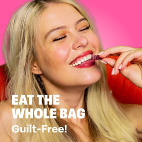 Shameless Snacks Red Raspberry Sour Scouts keto-friendly 3g net carbs per bag.