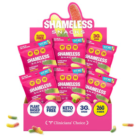 Shameless Snacks Sour Gummy Worms bulk pack with vibrant worms for on-the-go snacking