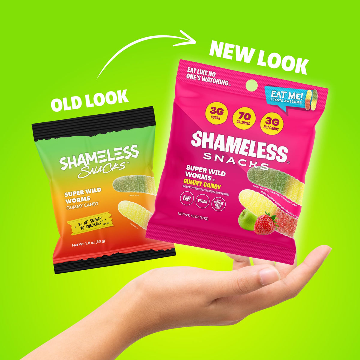 Shameless Snacks Sour Gummy Worms keto-friendly option with net carbs