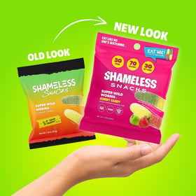 Shameless Snacks Sour Gummy Worms keto-friendly option with net carbs
