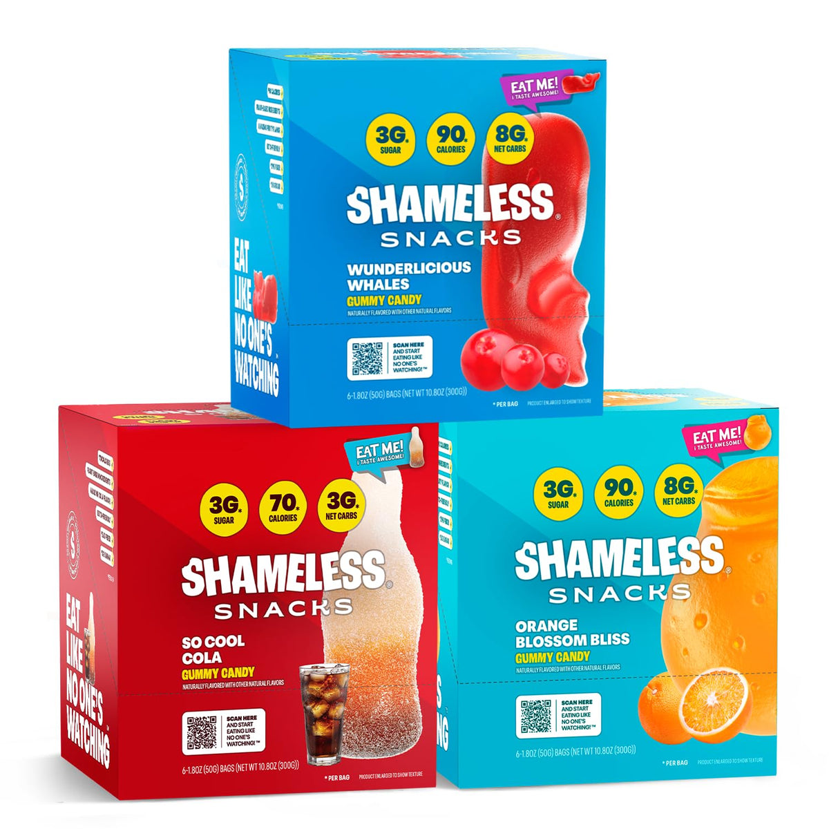 Shameless Snacks Sweet Classics Bundle box front with colorful gummies for lunchboxes.