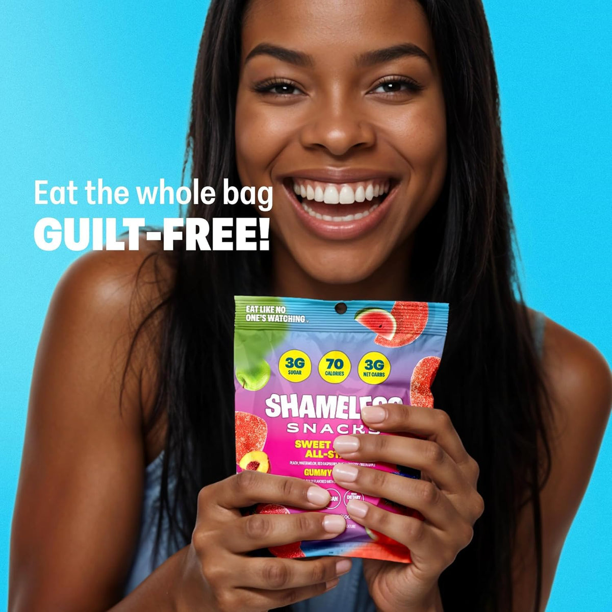 Green Apple flavor gummy from the mix, fresh green color.