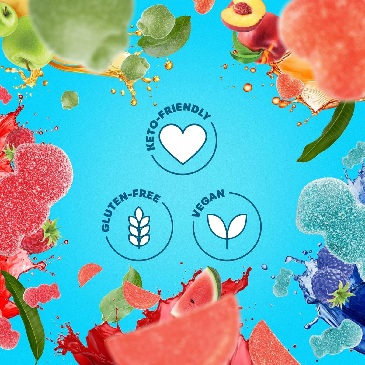 Watermelon flavor gummy from the mix, pink and green speckled.