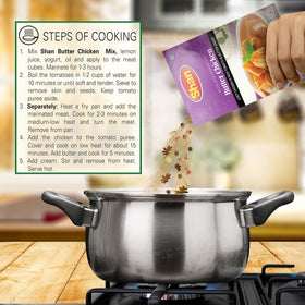 Shan Butter Chicken box back with prep instructions for simple cooking