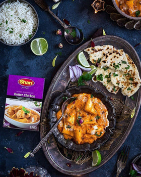 Shan Butter Chicken served with naan for a complete meal