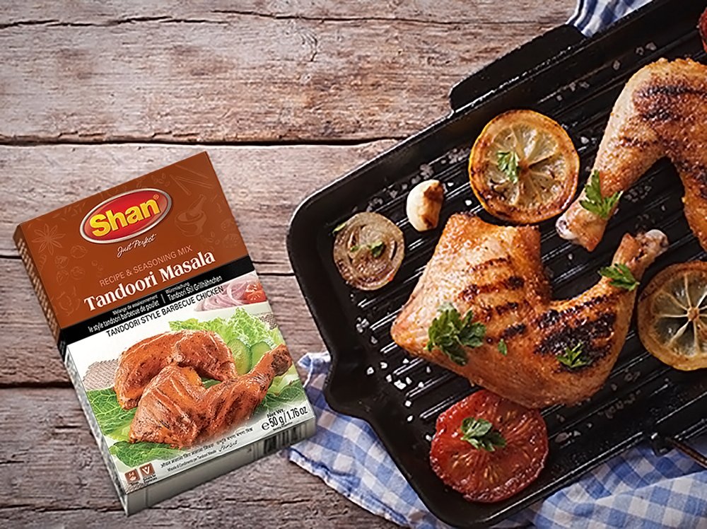Shan butter chicken spice mix enhances creamy tomato curries.