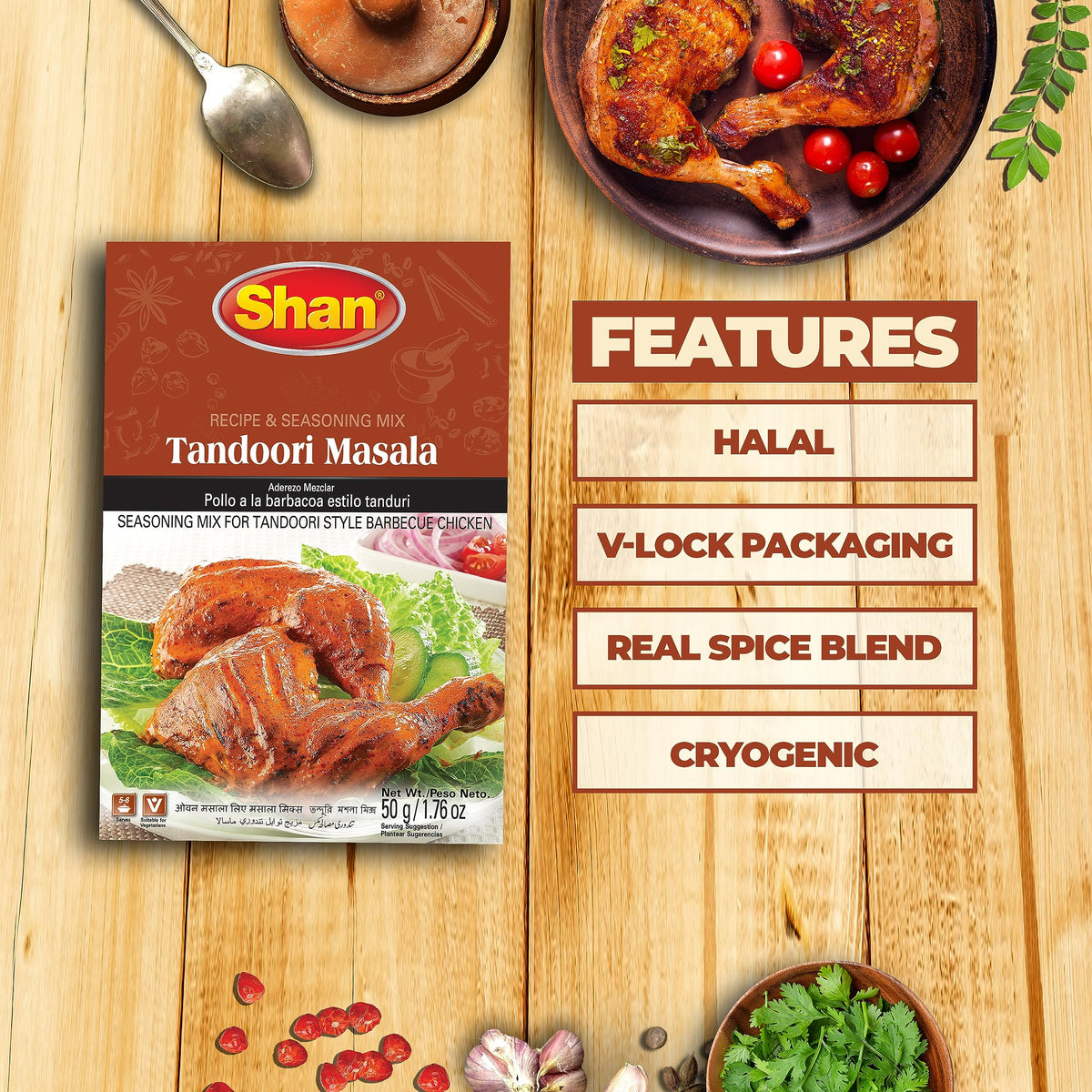 Shan Tandoori Masala Yogurt Marination for rich flavor and tenderness.