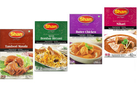 Shan tandoori spice pack for authentic home grilling.