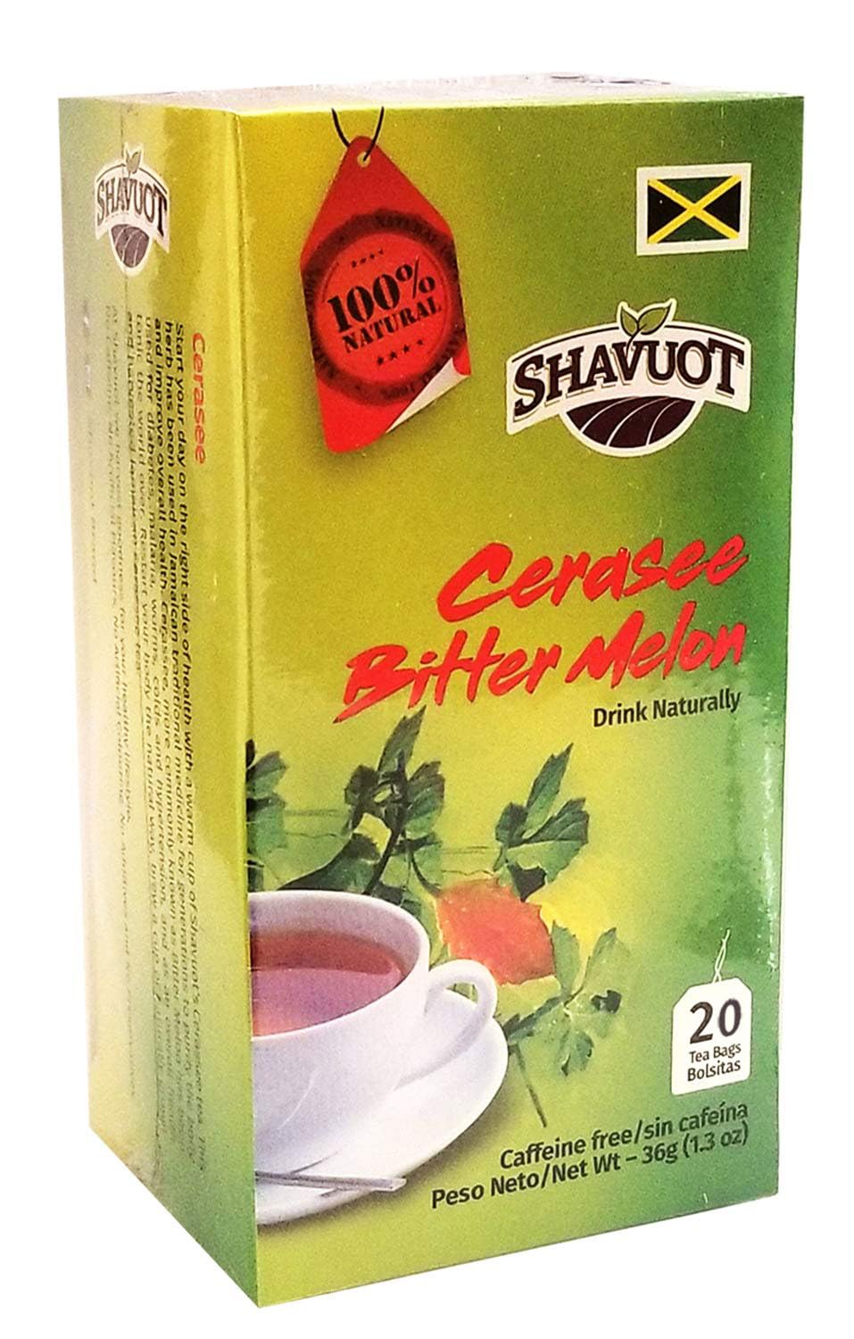 Shavuot Cerasee Tea brewing in cup with inviting aroma.