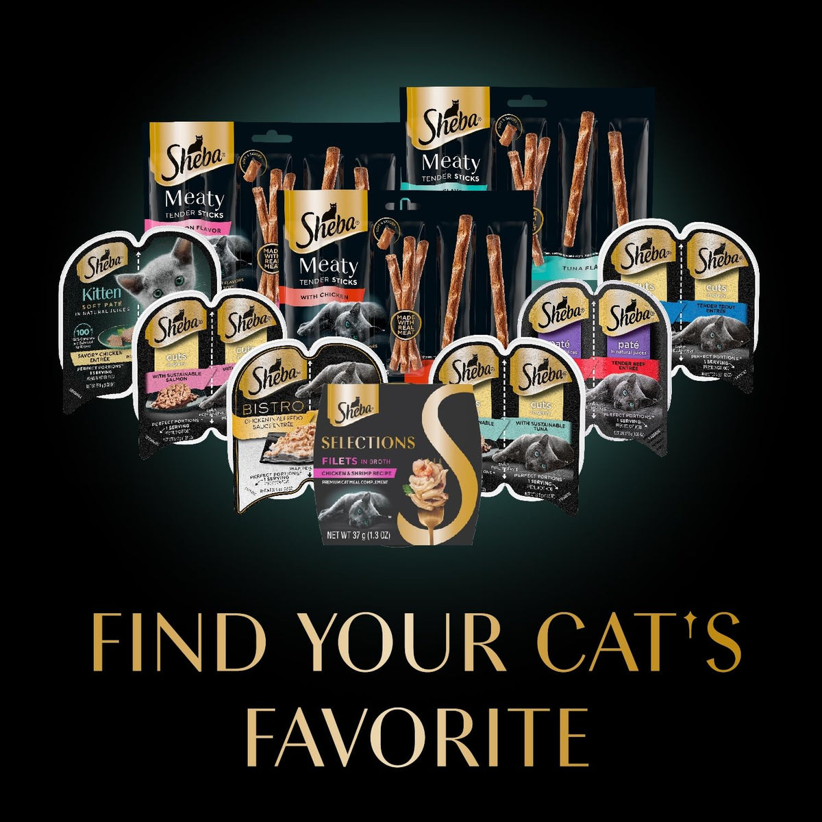 Sheba Selections Filets in Broth premium wet cat food for variety