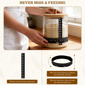 SheeChung 50oz starter jar cloth cover for breathable fermentation protection