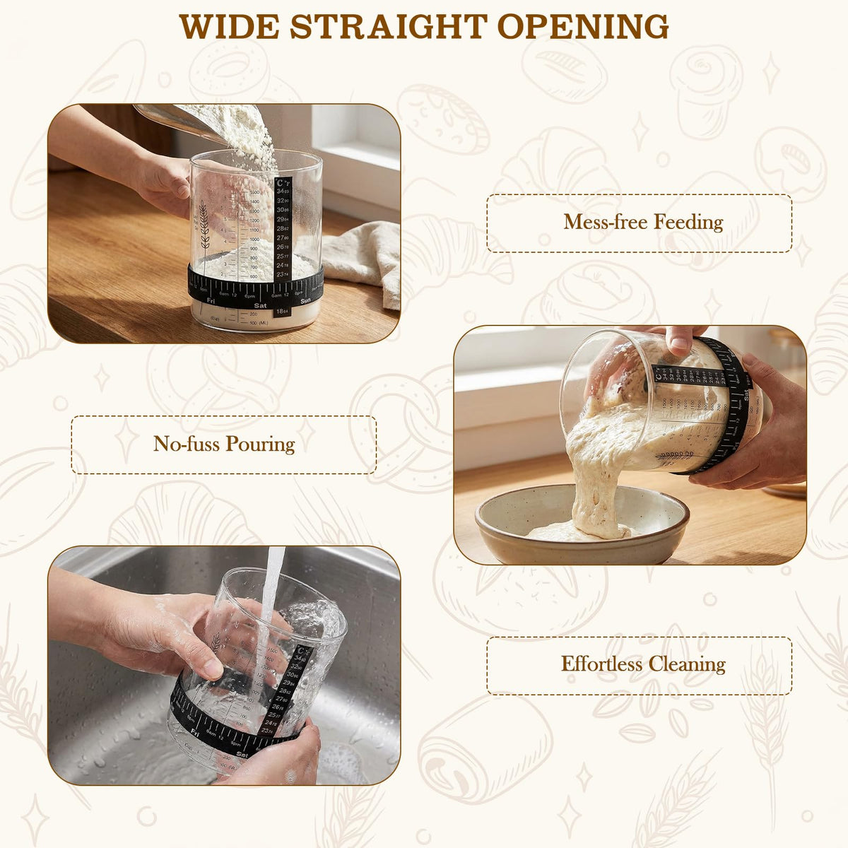 SheeChung 50oz starter jar temperature band aids in monitoring warmth
