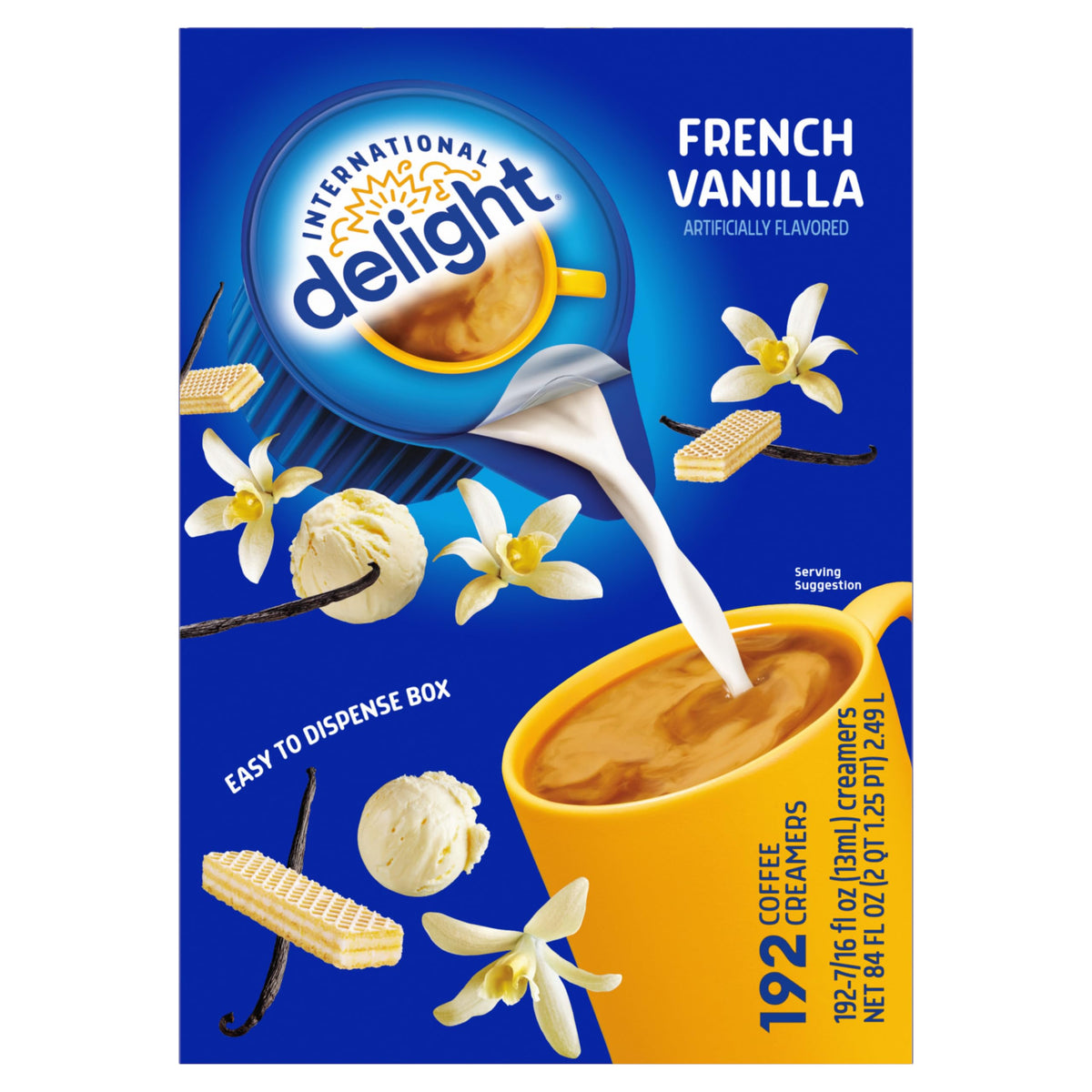 192-count shelf-stable creamer pack for home or office use.