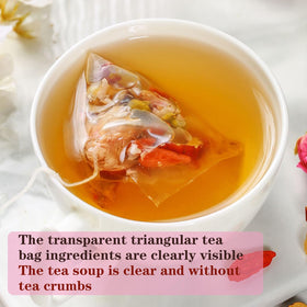 Shengmingxi goji berry tea bags deliver bright fruit notes for afternoon refreshment.
