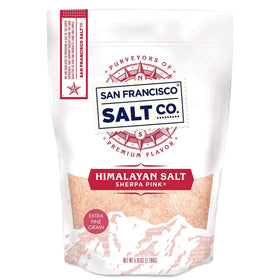 Sherpa Pink Himalayan Salt extra-fine grains in a jar for precise daily seasoning