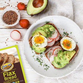 Toasted Shibolim flaxseed bread slice showcases a crispy keto-friendly crunch.