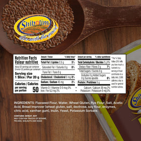 Shibolim flaxseed bread vegan-label, perfect for plant-based meals.