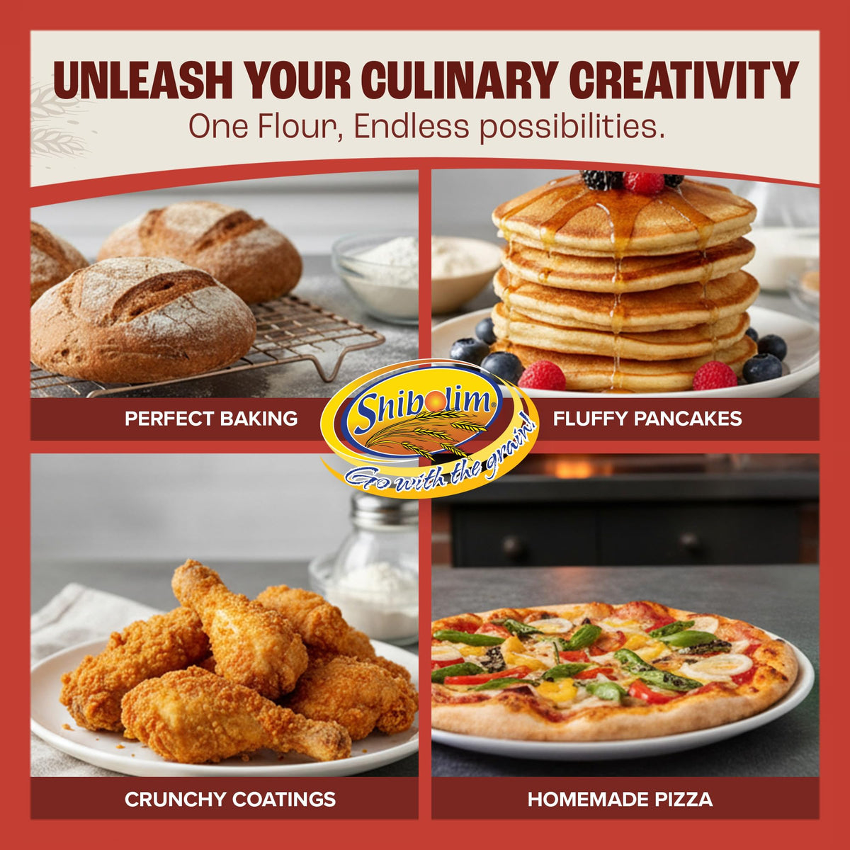 Shibolim Flour dough scene, suggesting reliable texture and consistent rise.