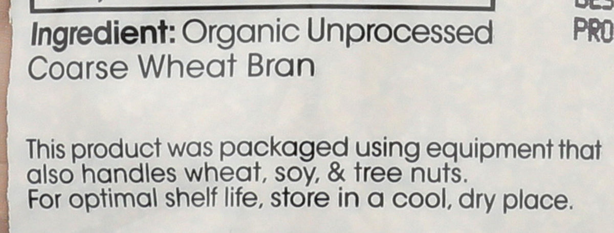 Bran Coarse in baking dough for texture and structure