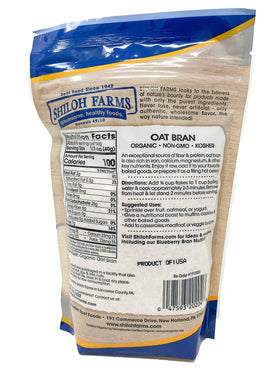 Shiloh Farms Organic Oat Bran fiber bowl ready for shakes, cereals, or yogurt.