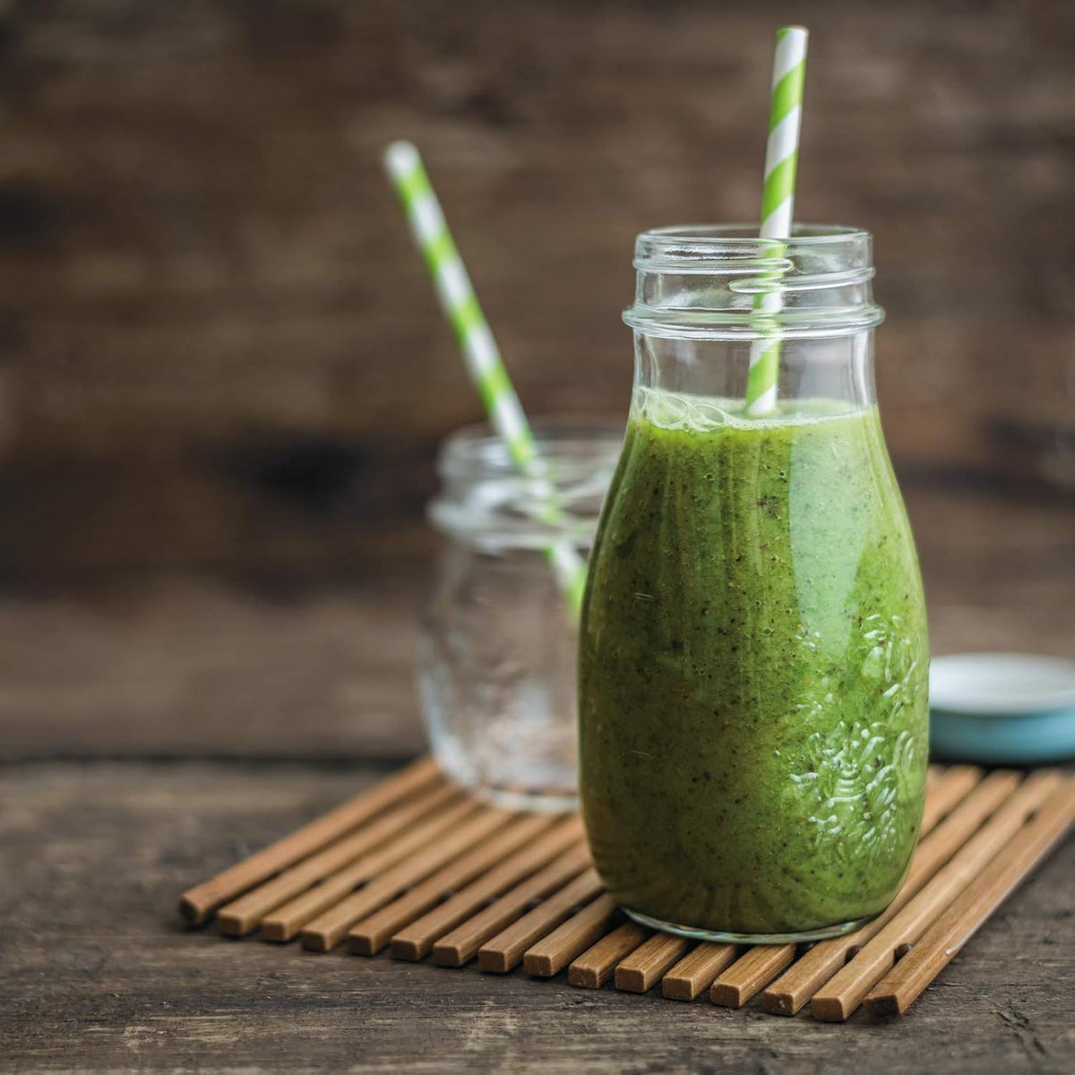 Shimane Organic Farm Mulberry Matcha poured into soy latte for a dairy-free option.
