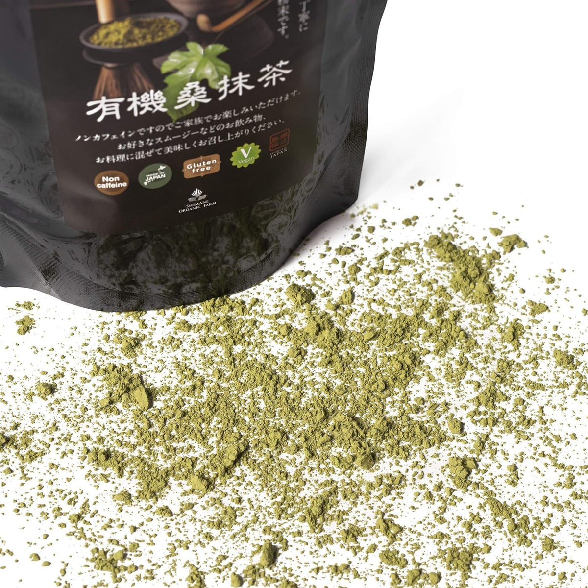Shimane Organic Farm Mulberry Matcha vibrant green powder enhances cooking colors.