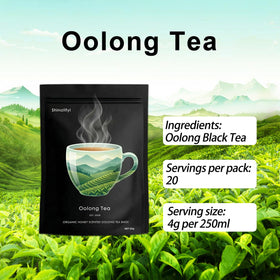 Shinalifyi Oolong tea bag closeup shows fine, additive-free leaves for natural tasting notes