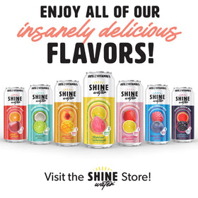 ShineWater Peach Mango bottle delivers tropical taste with electrolytes.