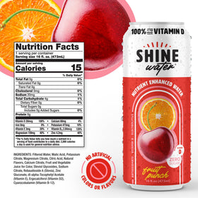ShineWater flavor strawberry lemon label signaling clean, natural taste.