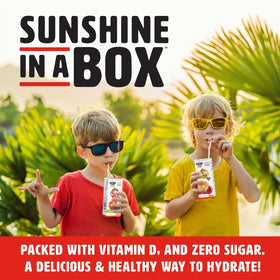 ShineWater Paw Patrol fruit punch box side displays flavors for school lunches.