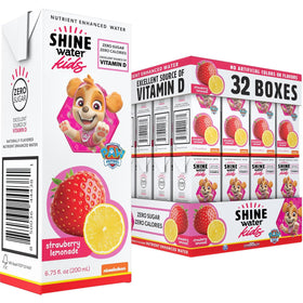 ShineWater Paw Patrol Vitamin D boost label highlights strong bones and immune support.