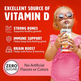 ShineWater Paw Patrol vitamin D label highlights bone health and immune support.