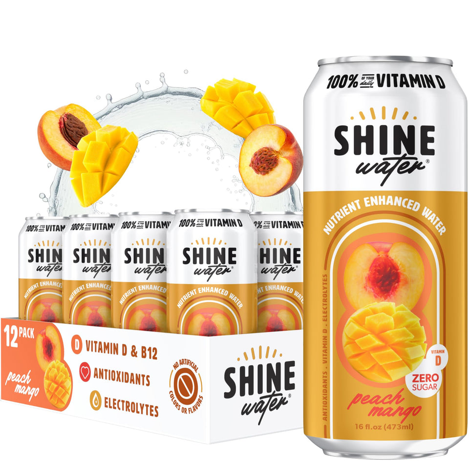ShineWater Peach Mango bottle ready for refreshing daily hydration.