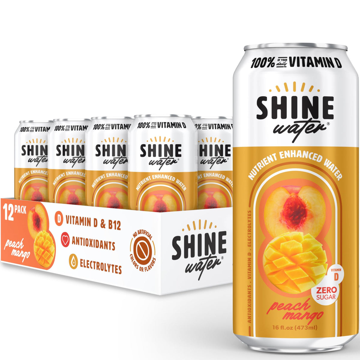 ShineWater Peach Mango featured in a morning hydration routine.