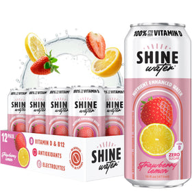 ShineWater Strawberry Lemon 12-pack for convenient zero-sugar hydration on the go.