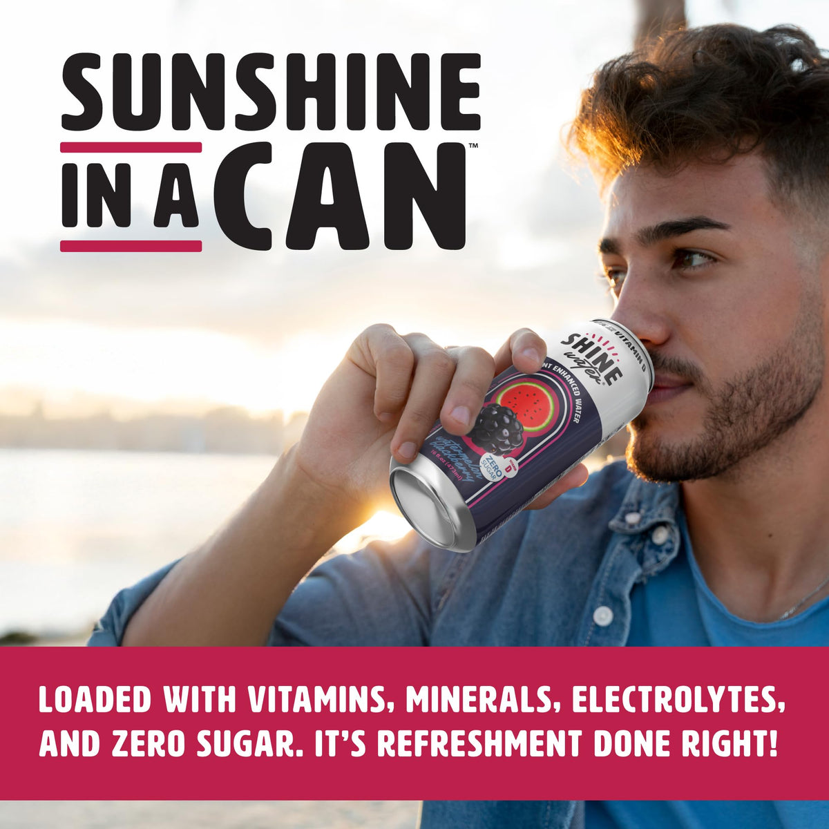 ShineWater Vitamin D Electrolyte can highlighting daily vitamin D content.