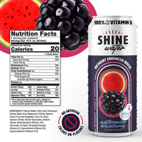 ShineWater Zero Sugar Low Calorie can for flavorful, light hydration.