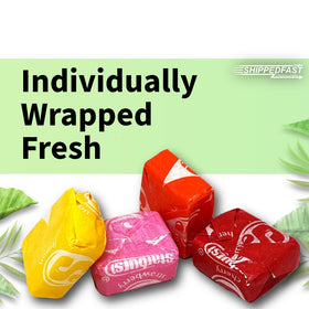 Close-up of Shippedfast Fruit Chews individually wrapped, highlighting freshness