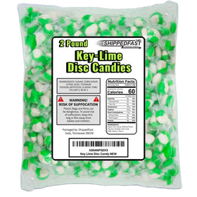 ShippedFast Key Lime Candies bag — vibrant green discs ideal for candy bowls and events.