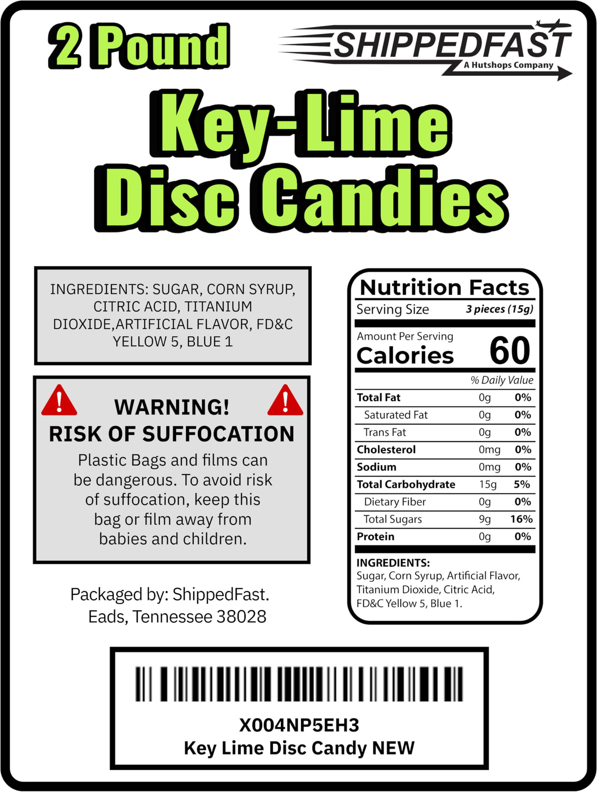 ShippedFast individually wrapped key lime candies—easy sharing during meetings or travel.