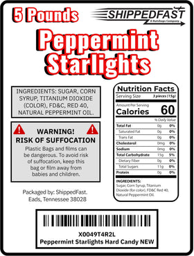 Shippedfast Peppermint Starlights used for dessert decoration with mint notes.