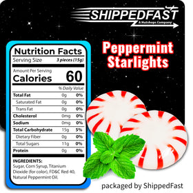 Shippedfast Peppermint Starlights individually wrapped candies preserve flavor and convenience.