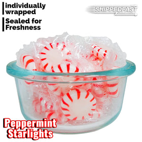 Shippedfast Peppermint Starlights on an office desk for a minty pick me up.
