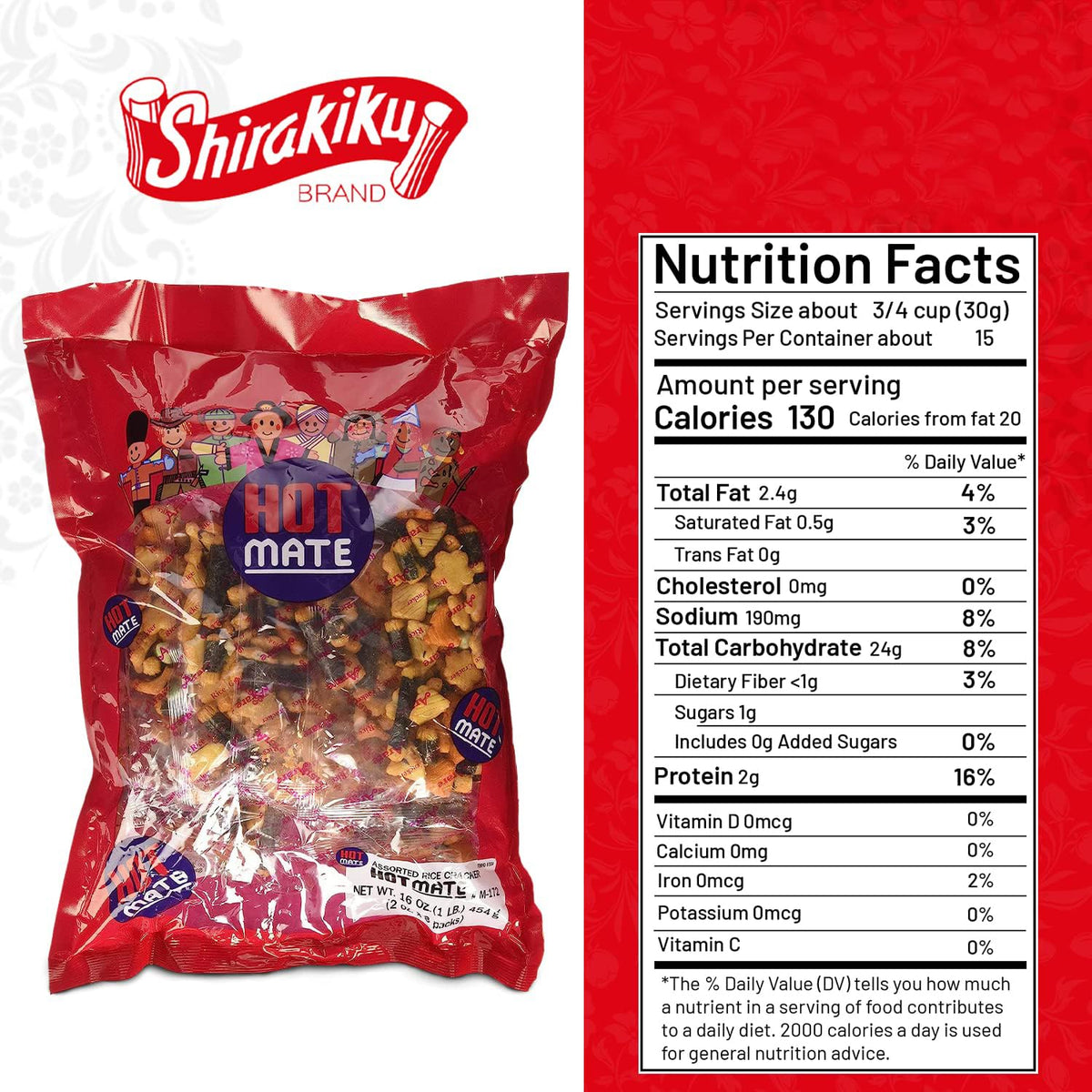 Shirakiku arare crackers with wasabi-peas provide protein and fiber in a crunchy, satisfying snack.