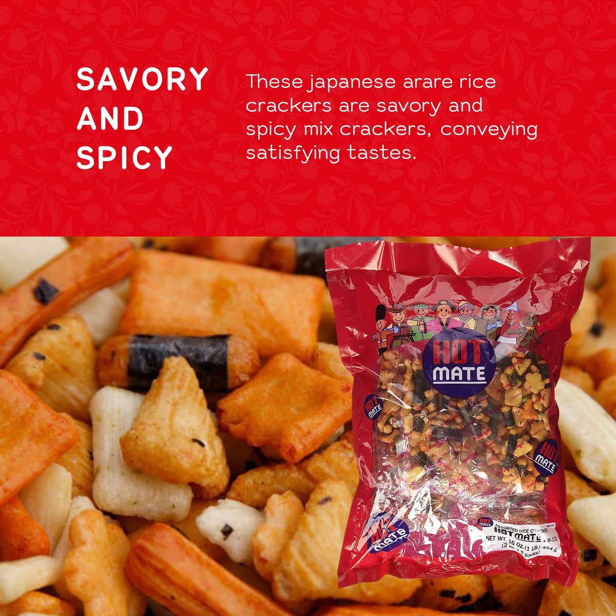Shirakiku assorted-shapes crackers offer varied textures and flavors in one convenient bag.