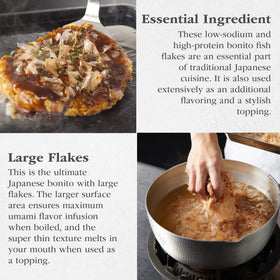 Shirakiku bonito flakes pre-cut thin slices ideal as topping.