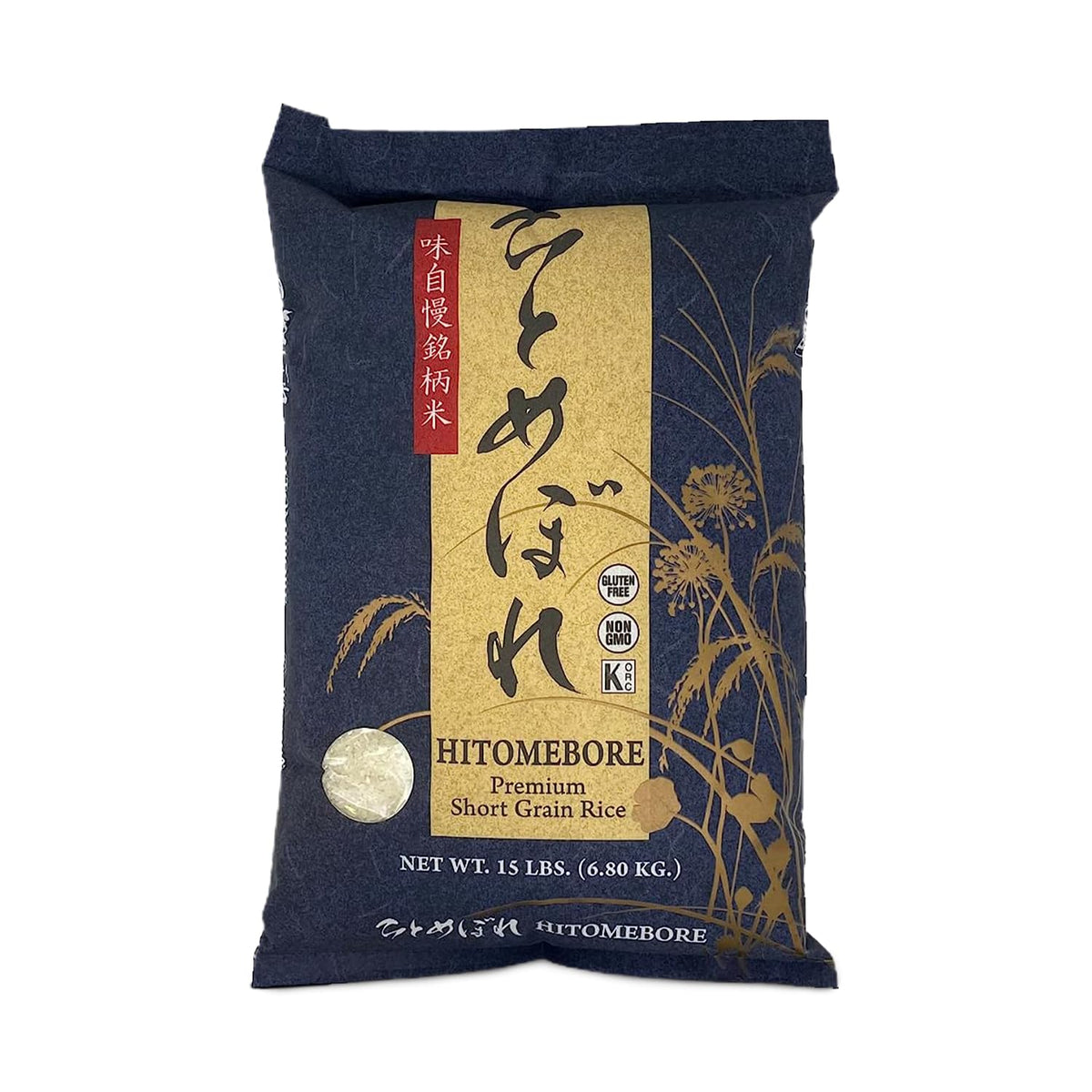 Shirakiku Hitomebore short grain rice bag ideal for sushi and traditional dishes.